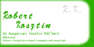 robert kosztin business card